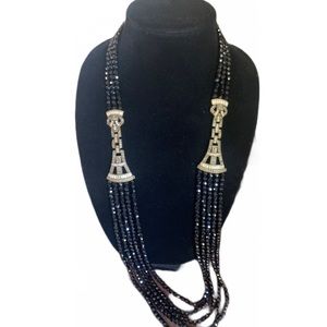 Heidi Daus Bkack Necklace.Crystals Very detailed